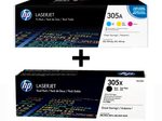 HP Original 305A/305X Toner - 5er Multipack (CF370AM, 2x CE410X)