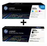HP Original 305A/305X Toner - 5er Multipack (CF370AM, 2x CE410X)