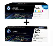 HP Original 305A/305X Toner - 5er Multipack (CF370AM, 2x CE410X)