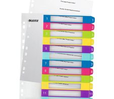 LEITZ Ordnerregister WOW Vollformat Überbreite 1-12 farbig