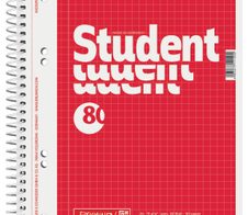 BRUNNEN Collegeblock DIN A5 kariert 5 mm - Student rot - 5 Stück
