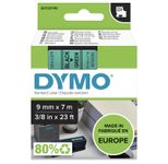 DYMO® Original D1-Schriftband für LabelManager™ 9mm x 7m - Polyester, wieder ablösbar -  schwarz auf grün