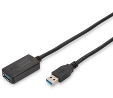 DIGITUS USB 3.0 aktives Verlängerungskabel - USB Typ-A Stecker/USB Typ-B Buchse - 5 m DA-73104