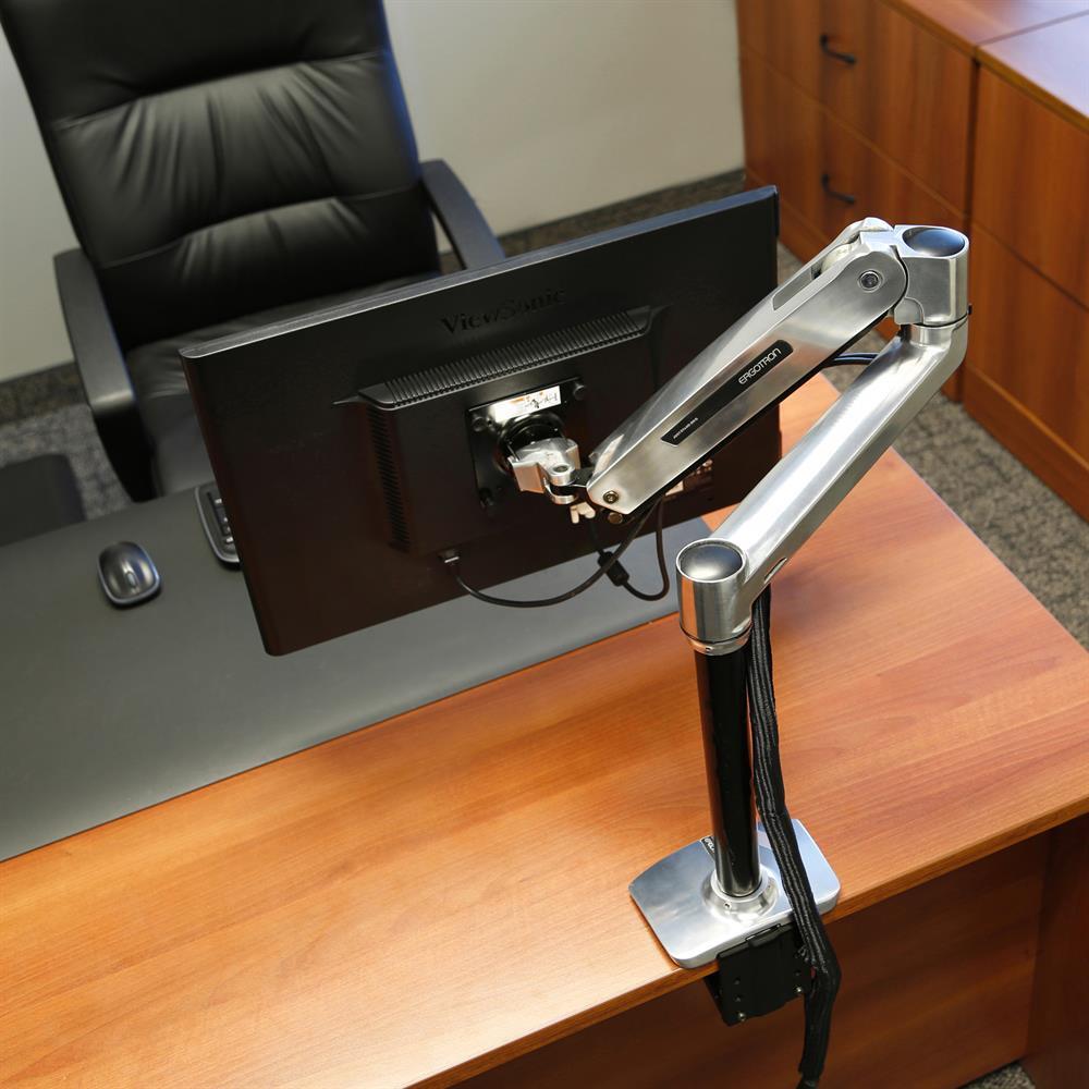 Ergotron LX HD Sitz-, Steh-, Tischmontage-LCD-Arm für einen Monitor bis 106,68 cm 42 Zoll Aluminium