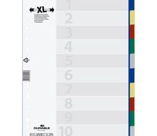 DURABLE Ordnerregister Vollformat, Überbreite blanko 10-teilig - 1 Satz