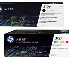 HP Original 312X/ 312A Toner 4er Set schwarz hohe Kapazität, cyan, magenta, gelb