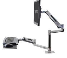 Ergotron WorkFit-LX Single Steh-Sitz Arbeitsplatz mit patentierter CF-Technologie für 1 Bildschirm bis 106,88 cm (42")