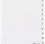 DURABLE Ordnerregister A4 nummeriert - 12-teilig - weiß