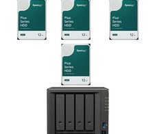 Synology DiskStation DS425+ 48 TB 4 Einschübe NAS-Server Leergehäuse + 4x Synology Plus 3.5" SATA 6Gb/s Festplatte 12 TB