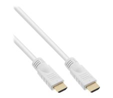 InLine® High Speed Premium - HDMI-Kabel mit Ethernet - HDMI männlich zu HDMI männlich - 5 m - weiß