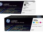 HP Original 312X / 312A Toner 5er Set - schwarz (2) hohe Kapazität, cyan, magenta, gelb, (Doppelpack CF380XD,
