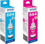 Epson Original T664 Nachfülltinte 4er Set schwarz, cyan, magenta, gelb