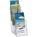 helit Tischprospekthalter transparent 1/3 DIN A4 - 4 Fächer