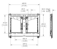 Vogel's PFW 6880 Pop-out-Videowandmodul für 94-165 cm (37-65") drehbar, max. 45,5 kg, Vesa max. 600 x 400, schwarz