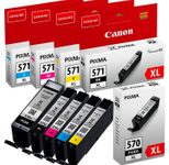 Canon Original PGI-570XL/CLI-571XL Druckerpatronen - 5er Multipack (CMYK/PGBK)