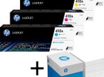 Bundle mit HP Original 410A Toner 4er Multipack + 2.500 Blatt HP Kopierpapier hochweiß