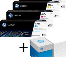Bundle mit HP Original 410A Toner 4er Multipack + 2.500 Blatt HP Kopierpapier hochweiß