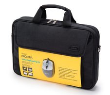DICOTA Value Toploading Kit 39,6 cm (15.6") Notebook-Tasche inkl. optische Maus, schwarz