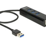 DeLOCK Externer USB 3.0 Hub 3 Port + Gigabit LAN