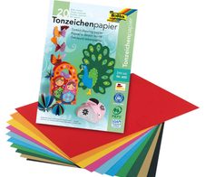 folia Tonpapier farbsortiert 130 g/qm - 20 Blatt