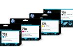 HP Original 728 Druckerpatronen - 4er Multipack (F9J67A, F9J66A, F9J65A, F9J68A)