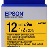 Epson Etikettenkassette LK-4YBW - Stark haftend - schwarz auf gelb - 12mmx9m