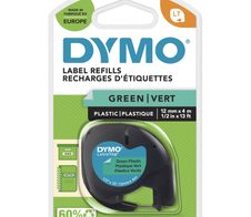 DYMO® Original Schriftband für LetraTag, Plastik - schwarz auf grün