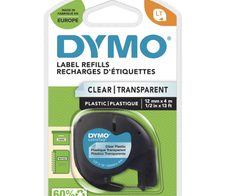 DYMO® Original Schriftband für LetraTag, Plastik - schwarz auf transparent