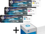 Bundle mit HP Original 913A Toner 4er Multipack + 2.500 Blatt HP Kopierpapier hochweiß