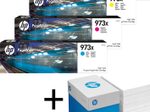 Bundle mit HP Original 973X Toner 4er Multipack + 2.500 Blatt HP Kopierpapier hochweiß