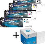 Bundle mit HP Original 973X Toner 4er Multipack + 2.500 Blatt HP Kopierpapier hochweiß