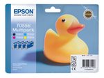 Epson Original T0556 Druckerpatronen MultiPack schwarz cyan magenta gelb (C13T05564010)