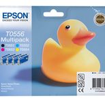 Epson Original T0556 Druckerpatronen MultiPack schwarz cyan magenta gelb (C13T05564010)