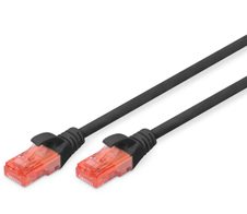 DIGITUS Patch-Kabel RJ-45 (M) zu RJ-45 (M) 2m CCA U/UTP Cat 6 schwarz (DK-1612-020/BL)