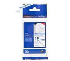 Brother TZeFA4 Textilband blau auf weiß Rolle (1,8 cm x 3 m)