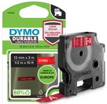 DYMO® Original D1-Schriftband "Hochleistung" für LabelManager™ 12mm x 3m - Polyester, permanent haftend -  schwarz auf rot