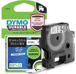 DYMO® Original D1-Schriftband "Hochleistung" für LabelManager™ 12mm x 5,5m - Polyester, permanent haftend -  schwarz auf weiss