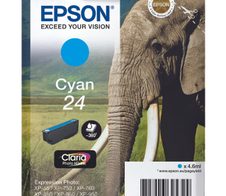 Epson Original 24 Elefant Druckerpatrone cyan 360 Seiten 4,6ml (C13T24224012)