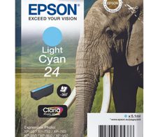 Epson Original 24 Elefant Druckerpatrone cyan hell 360 Seiten 5,1ml (C13T24254012)