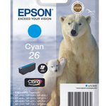 Epson Original 26 Eisbär Druckerpatrone cyan 300 Seiten 4,5ml (C13T26124012)