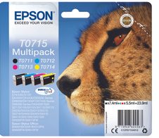 Epson Original T0715 Gepard Druckerpatronen - 4er Multipack (C13T07154012)