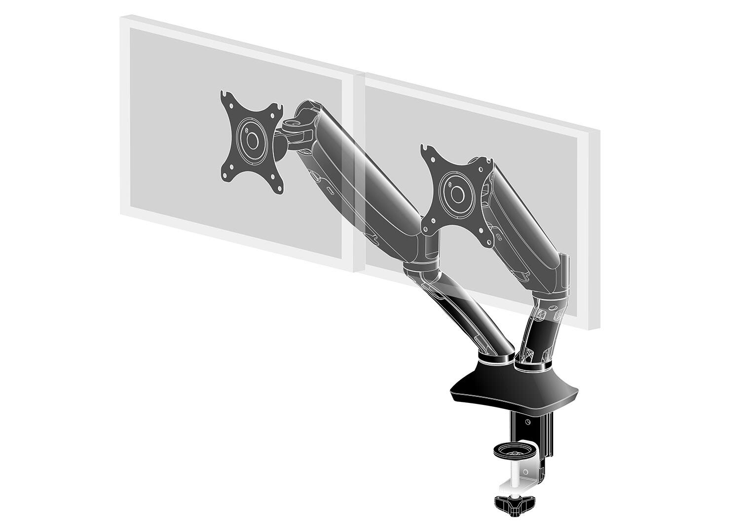 iiyama Dual-Monitorhalterung DS3002C-B1 für Displays bis 27 Zoll