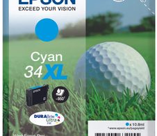 Epson Original 34XL Golfball Druckerpatrone cyan 950 Seiten 10,8ml (C13T34724010)