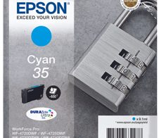 Epson Original 35 Schloss Druckerpatrone cyan 650 Seiten 9,1ml (C13T35824010)