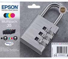 Epson Original 35 Schloss Druckerpatronen 4er Multipack schwarz cyan magenta gelb (C13T35864010)