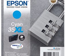 Epson Original 35XL Schloss Druckerpatrone cyan 1.900 Seiten 20,3ml (C13T35924010)
