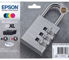 Epson Original 35XL Schloss Druckerpatronen 4er Multipack schwarz cyan magenta gelb (C13T35964010)