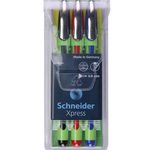 Schneider Xpress Fineliner schwarz, rot, blau - 3er-Etui