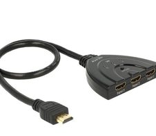 DeLOCK UHD Switch 3x HDMI zu 1x HDMI, 50cm integriertes Kabel