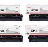 Canon Original Toner 045H 4er-Set (schwarz, cyan, magenta, gelb) hohe Ergiebigkeit (OP1246C002)